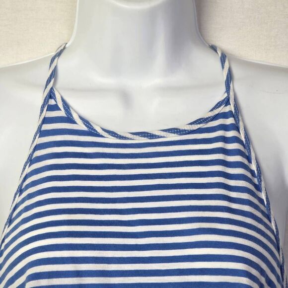 Hollister Blue White Striped Halter Tank Top M - Picture 2 of 6